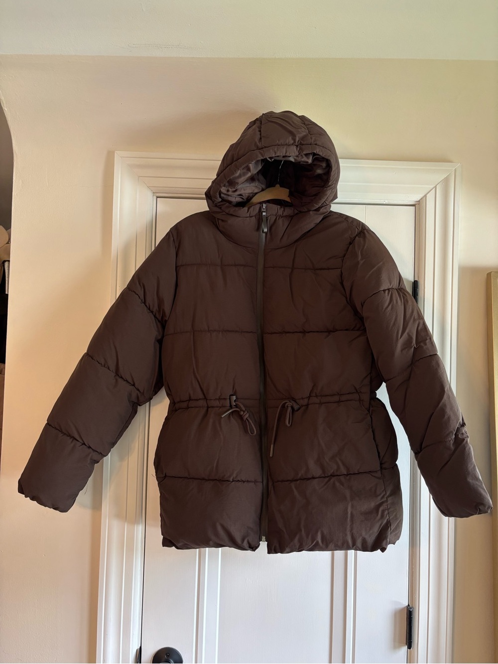 Divided Brown Hooded Puffer Jacket